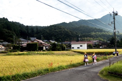 Everything is so orderly here. Kids walking contentedly to school in their pairs. Near Yamaguchi, Japan