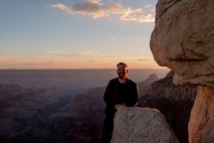 A happy man. Bright Angel Point, North Rim Grand Canyon, AZ, USA