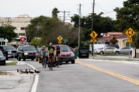Welcome to Miami. The final 2km of the run-in to Miami. Ducks holding up proceedings. Miami, FL, USA